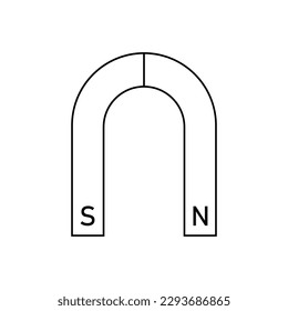 Bar magnet. polar magnet diagram. scientific vector illustration isolated on white background.