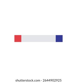  Ímã de barra com ícone de polos. Vetor de ímã horizontal vermelho e azul para tópicos de ciência ou física.
