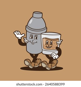 bar mascot couple with color good for logo, sticker, mascot design, drink mascot, club mascot, print design, etc