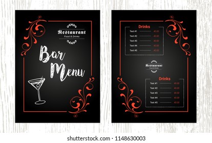 Bar menu design