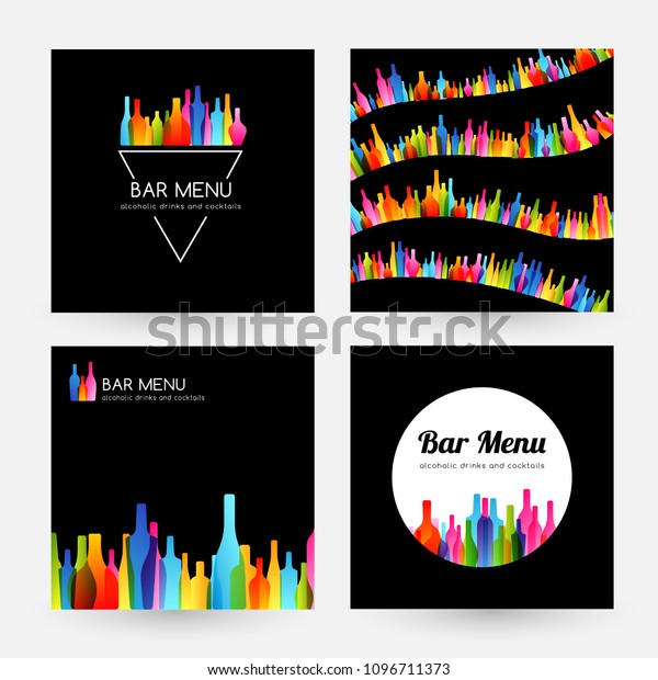 Bar menu design collection. Card, label, badge,\
and curve borders.
