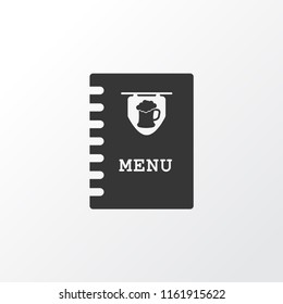 Bar menu icon symbol. Premium quality isolated pub book element in trendy style.