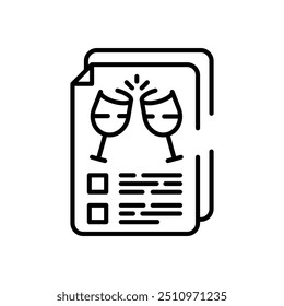 Ícone de contorno do menu Barra, ilustração de vetor