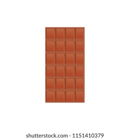 Bar of milk chocolate vector illustration. Confectionery.