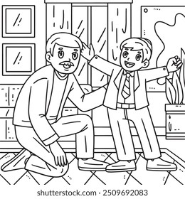 Bar Mitzvah Father Greeting Son Coloring Page 