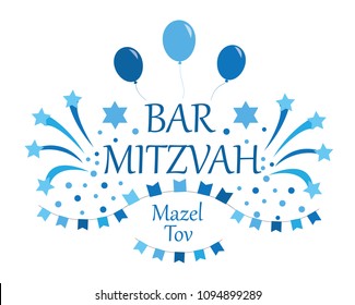 Bar Mitzvah invitation or congratulation card. 