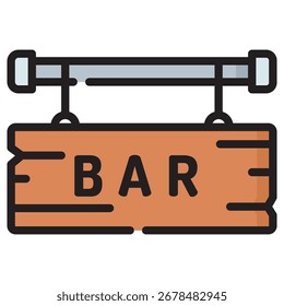 Bar Modern Vector Icon – Minimal Illustration Symbol Template for Web Mobile App UI Design