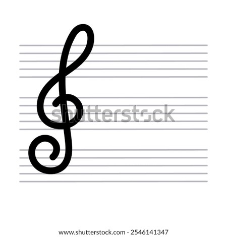 A bar musical note. Treble clef, a symbol of music.