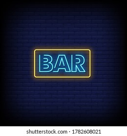 Bar Neon Signs Style Text vector