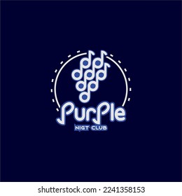 bar night club logo live music cafe restaurant grape wine symbol note tune song