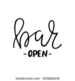 bar open  lettering 