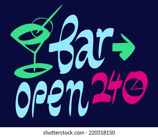 "Bar open" sign 