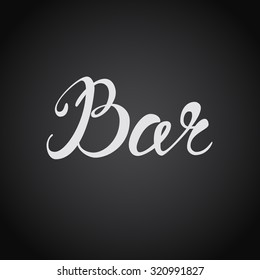 Bar. Original custom hand lettering. Illustration for logo, brochure and other printing projects.