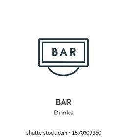 Bar Outline Vector Icon Thin Line Stock Vector (Royalty Free ...