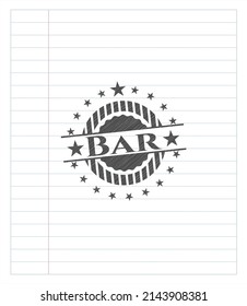 Bar pencil emblem. Vector Illustration. Detailed. 