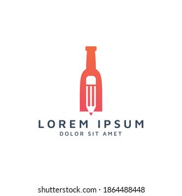 bar and pencil negative space logo design