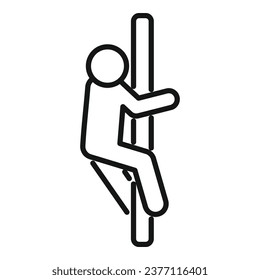 Bar person evacuation icon outline vector. Fire staircase. Plan person