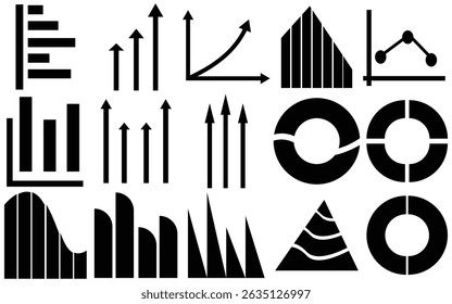 Bar, Pie, and Line Graph chart Icons – Business, Finance, and Statistic Graph Data Analysis and Economic Trend Vector Collection