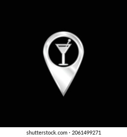 Bar Pin silver plated metallic icon