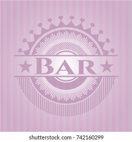 Bar pink emblem. Retro