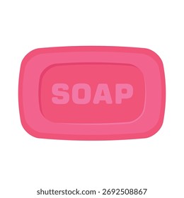 Barra de jabón rosa Ilustración vectorial plana logo icono Clipart	