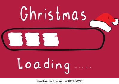 bar  progress with inscription Christmas loading sketchy style. 