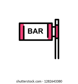 Bar, pub and beverage icon. Single high quality bar, pub and beverage related icon. Isolated bar, pub and beverage symbols in white background. Graphic icons element
