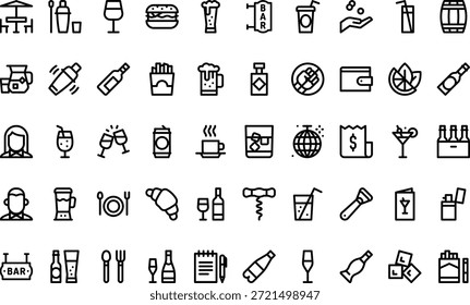 Iconos de bar y pub Icono de Vector simple. Plantilla de diseño de símbolos de ilustración para elemento de interfaz de usuario móvil de Web.