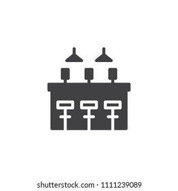 Bar, pub interior vector icon. filled flat sign for mobile concept and web design. bar counter simple solid icon. Symbol, logo illustration. Pixel perfect vector graphics