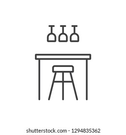 Bar, pub line icon.