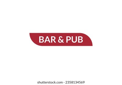 Bar  pub red ribbon label banner. Open available now sign or Bar  pub tag.