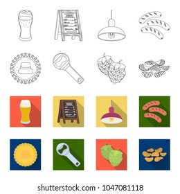 Bar, pub, restaurant, cafe .Pub set collection icons in outline,flet style vector symbol stock illustration web.