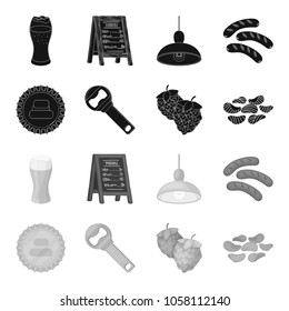 Bar, pub, restaurant, cafe .Pub set collection icons in black,monochrome style vector symbol stock illustration web.