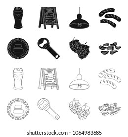 Bar, pub, restaurant, cafe .Pub set collection icons in black,outline style vector symbol stock illustration web.