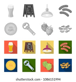 Bar, pub, restaurant, cafe .Pub set collection icons in monochrome,flat style vector symbol stock illustration web.