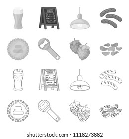 Bar, pub, restaurant, cafe .Pub set collection icons in outline,monochrome style vector symbol stock illustration web.