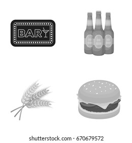 Bar, pub, restaurant, cafe .Pub set collection icons in monochrome style vector symbol stock illustration web.