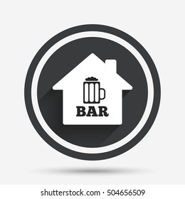 Bar or Pub sign icon. Glass of beer symbol.