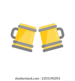 Barra de bar tostador icono vector plano. Beber mano. Aplausos del partido aislados