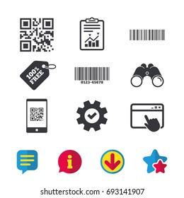 Bar Qr Code Icons Scan Barcode Stock Vector (Royalty Free) 693141907 ...