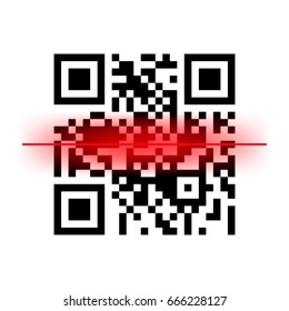 Bar qr code scanning vector digital code scan vector