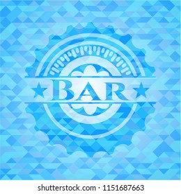 Bar realistic light blue mosaic emblem