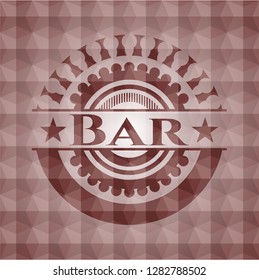 Bar red seamless emblem with geometric pattern.