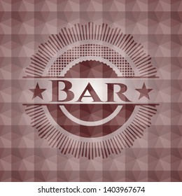 Bar red seamless geometric pattern emblem. Seamless.