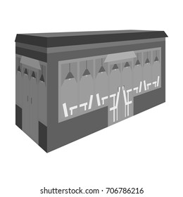 Bar, restaurant. Architectural construction of the bar single icon in monochrome style vector symbol stock illustration web.