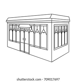 Bar, restaurant. Architectural construction of the bar single icon in outline style vector symbol stock illustration web.