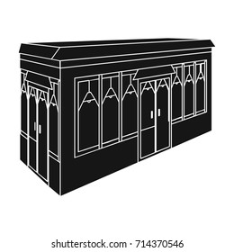 Bar, restaurant. Architectural construction of the bar single icon in black style vector symbol stock illustration web.