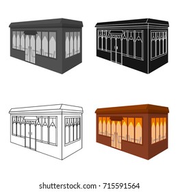 Bar, restaurant. Architectural construction of the bar single icon in cartoon style vector symbol stock illustration web.