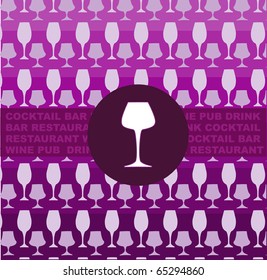 bar or restaurant menu template. glass on pink glasses pink template