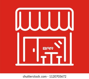 BAR AND RESTAURANT VECTOR ICON 